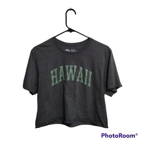 Women's Hawaii Cropped Charcoal Gray Tee